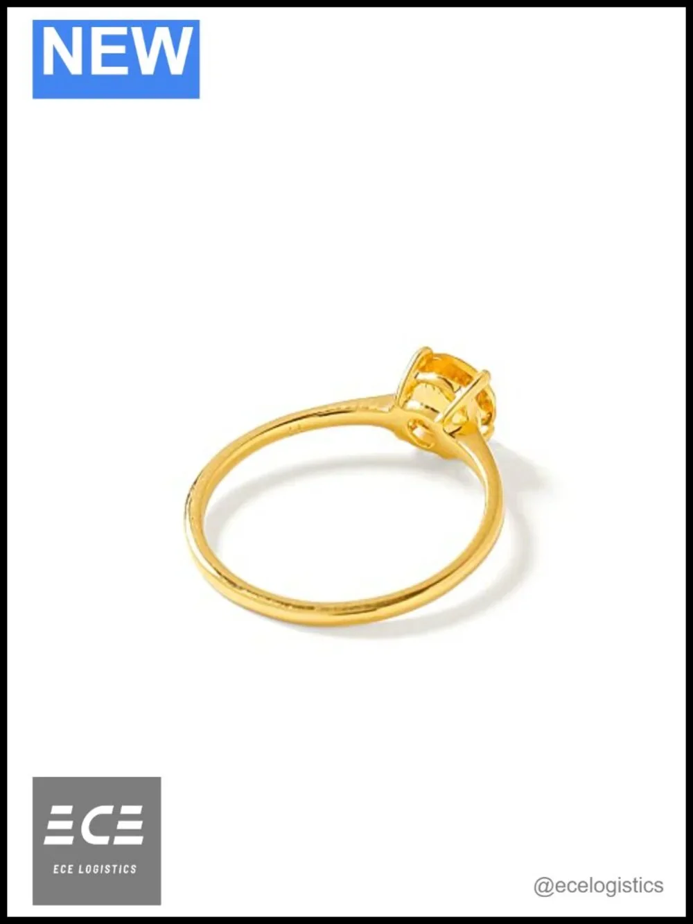 10K Yellow Gold Citrine Solitaire Ring Size 9 Handmade